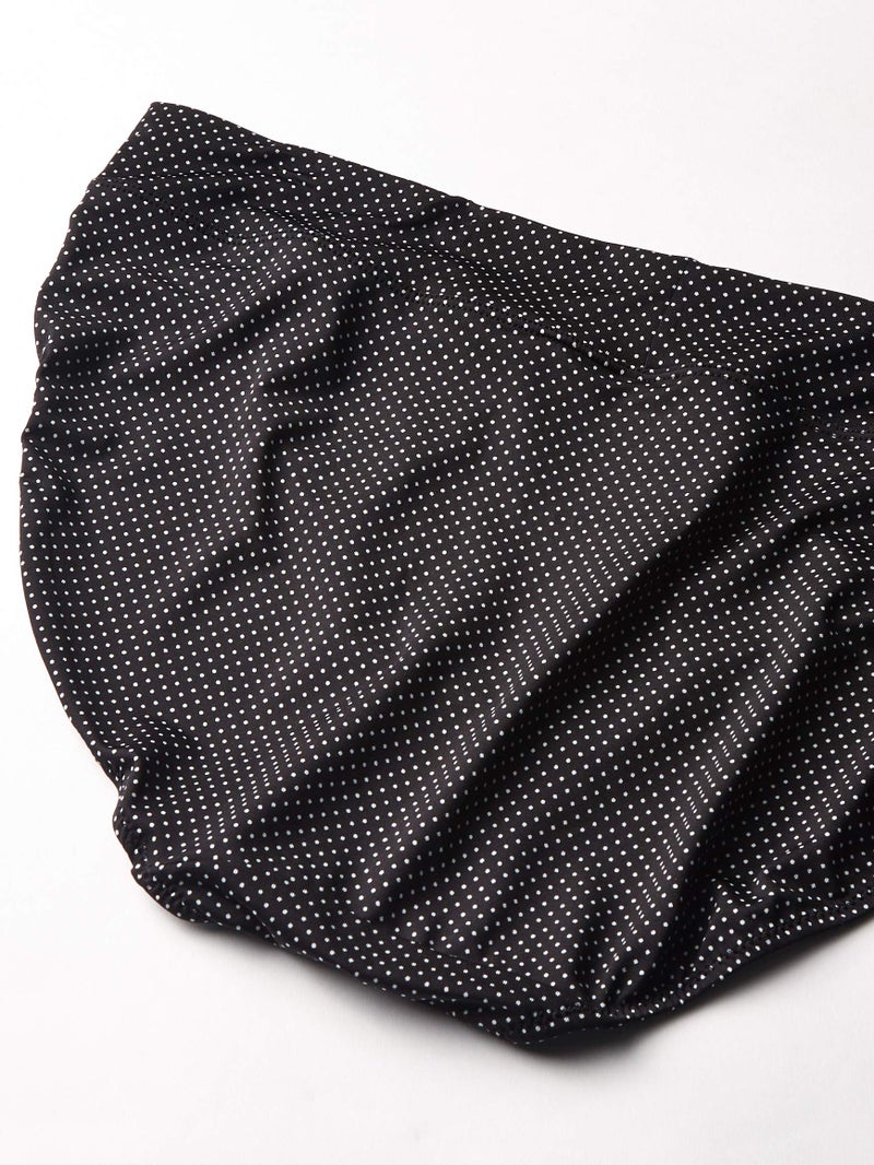 Warner's womens Blissful Benefits By Warner's No Muffin Top Tailored Hi-cut Panties Multipack Underwear, Black White Pindot Print/ White/ Smoked Pearl, X-Large US - Image 2